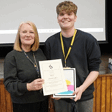 Photo of Ms Leona Robinson (Sociology Teacher) and Charlie Giles.